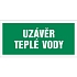 Značka Uzávěr teplé vody, samolepicí fólie, 100 × 210 mm